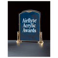 6" x 7"  Airflyte Sapphire Marble Acrylic with Gold-Plated Brass Stand