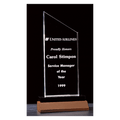 4 3/4" x 11 1/4"   Zenith Series Clear Acrylic with Black Acrylic Base and Walnut Base