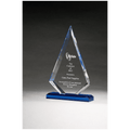 5 1/2" x 7 3/4" Arrow Series Clear Acrylic with Blue Highlights and Blue Base