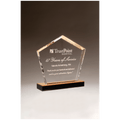 6" x 7" Diamond Series Acrylic with Gold Accent and Gold Mirror Top Black  Base