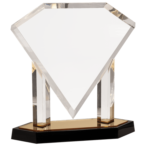 Gold 11 3/4" Floating Diamond Acrylic