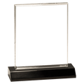 Large Clear Acrylic Rectangle with Black Acrylic Base