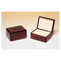 7" x 5" Rosewood Piano Finish Jewelry Box with Beige Felt Lining and Black Laserable Brass Plate