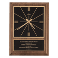 Walnut Square Face Quartz Clock with Black 9" x 12" American Plate