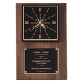 12" x 18" American Walnut Quartz Clock with Black Plate/Hangs Vertical or Horizontal