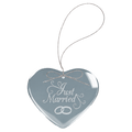 3" Clear Heart Glass Ornament with Silver String