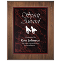 Small Genuine Walnut Plaque with Red Marble Acrylic Plaque Plate