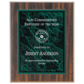 Medium Walnut Finish Plaque with Green Marble Acrylic Plaque Plate