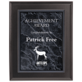 Large Solid Matte Black Plaque with Black Marble Acrylic Plaque Plate