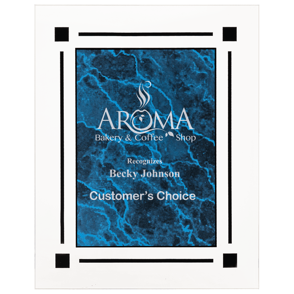 Blue 9" x 11" Marble Acrylic Plaq