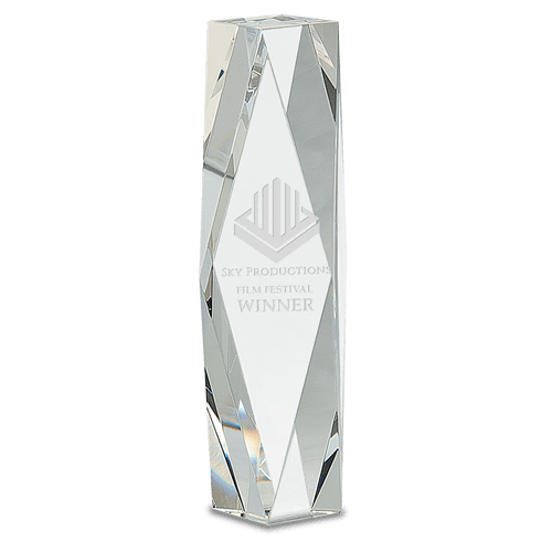 10" Clear Crystal Facet Tower