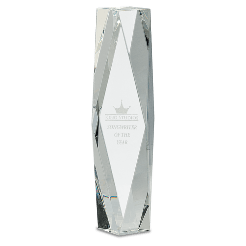 12" Clear Crystal Facet Tower