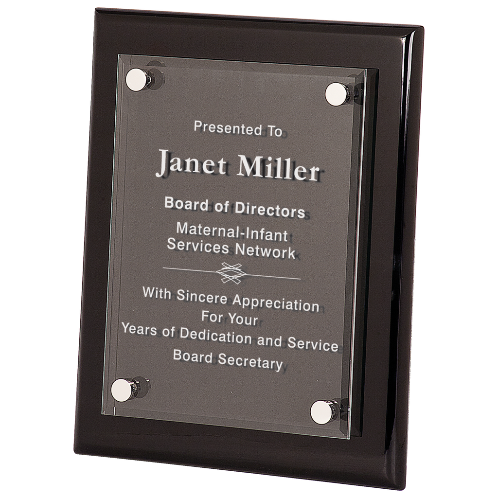 Black 8" x 10" Piano Finish Floating Acrylic Plaque