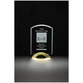 6" x  8 3/4"Arch Series Glass Award with Gold Metal Base