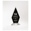 5 1/8"x 9 1/2" Beveled Clear Glass with Black Silkscreen and Silver Aluminum Accent Base