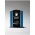 5 5/8" x 7 1/4" Clear Glass with Blue/Black Silkscreened Upright and Black Screened Base