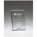 Clear Glass Award with Silver 6" x 8" Plated Easel Post