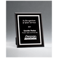 Black Glass Plaque with Silver 5" x 7" Border and Easel Back