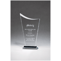 6 1/4" x 11 1/2" Contemporary Clear Glass Award with Pedestal Base