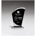 5 1/2" x 8 3/4" Sail Shaped Glass Award with Black Center