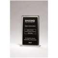 6 1/2" x 9 1/4" Rectangular Glass Award with Black Silkscreened Center