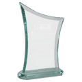 6 3/4" x 9 3/4" Contemporary Jade Glass Award with Oval Shaped Base
