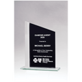 6 1/8" x 7 3/4" Zenith Series Black Silkscreened Glass with Brushed Aluminum Post