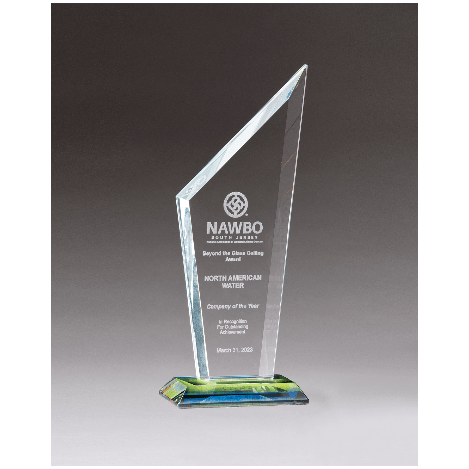 4 1/8" x 10 5/8" x 3/8" Thick Zenith Series Clear Glass with Prism-Effect Base