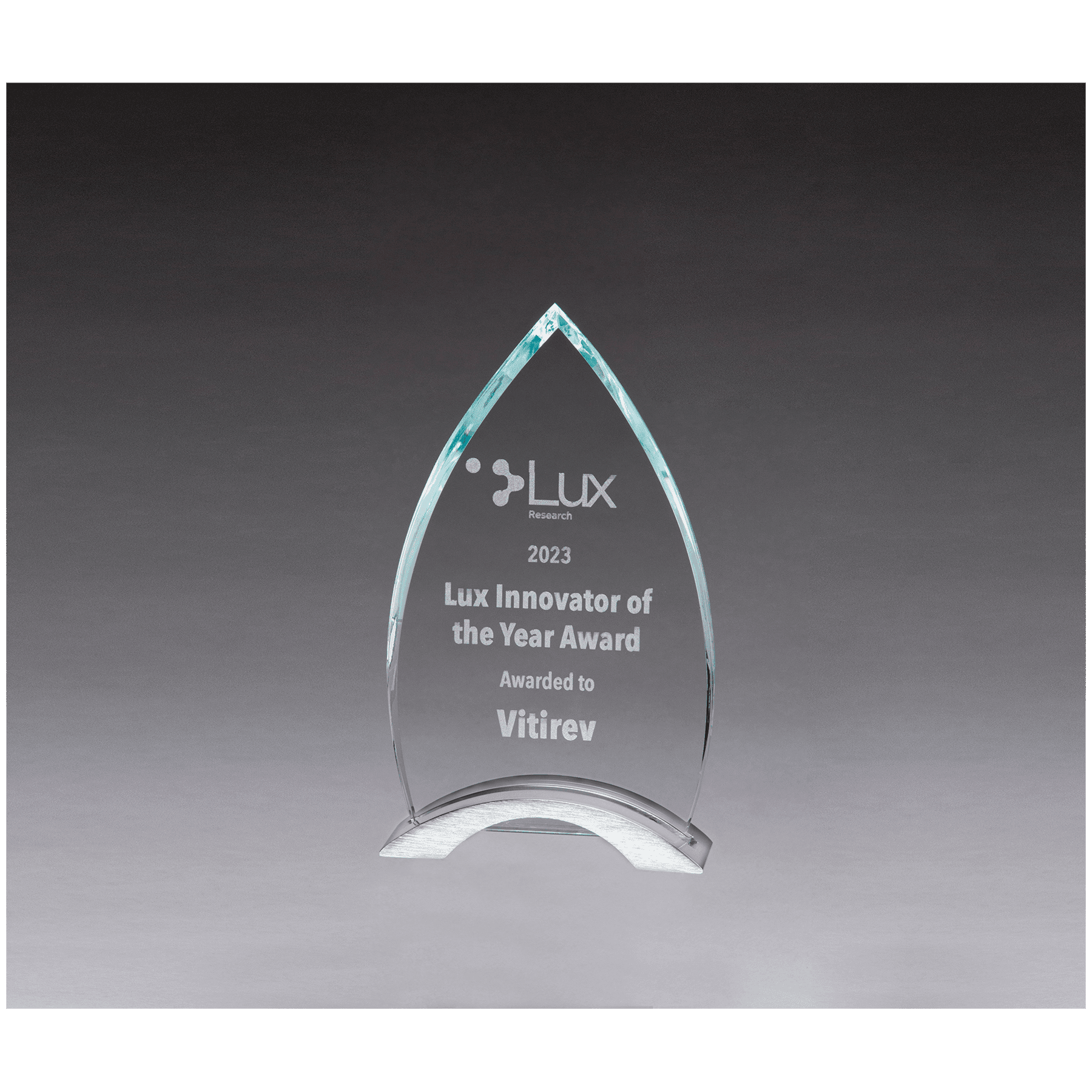 4 3/4" x 8" x 3/8" Thick Flame Series Clear Glass Top with Brushed Silver  Aluminum Base