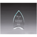 4 7/8" x 9" x 3/8" Thick Flame Series Clear Glass Top with Brushed Silver  Aluminum Base