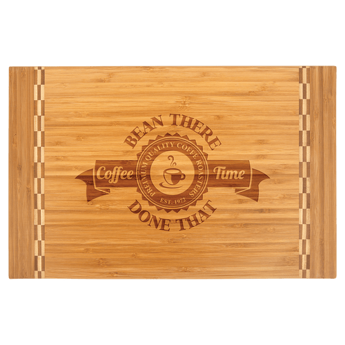 18 1/4" x 12" Bamboo Cutting Board with Butcher Block Inlay