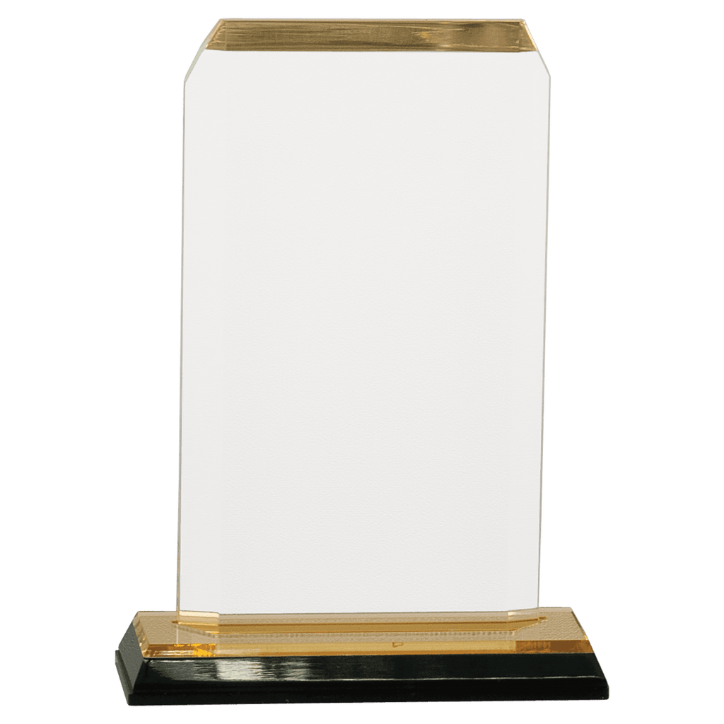 Gold 3 1/2" x 6 1/2" Clipped Corner Impress Acrylic