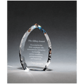 4" x 6" x 1" (Tapered) Crystal Flame with Jeweled Edge and Prism-Effect