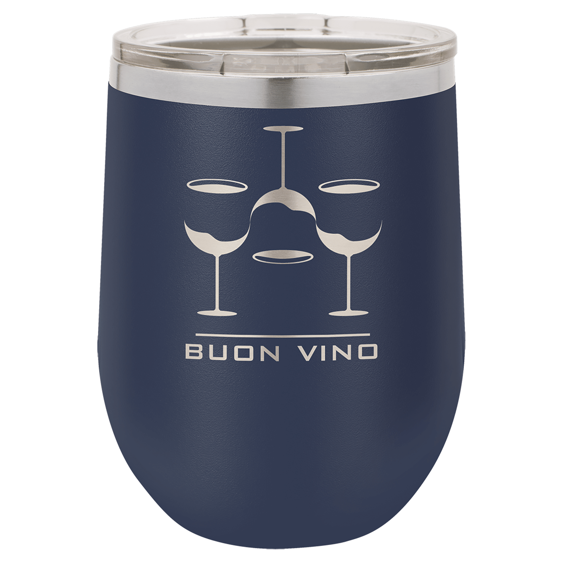 Navy Blue Polar Camel 12 oz. Vacuum Insulated Stemless Wine Tumbler with Lid