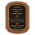Walnut Plaque with Gold Border Laserable Black Brass 7" x 8" Coventry Series American Plate