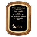 7" x 8" American Walnut Plaque with Gold Florentine Border Design LaserFX Plate