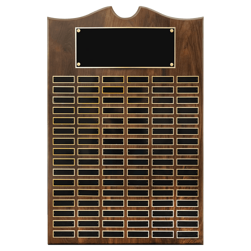 20" x 30" American Walnut Roster Plaque w/96 Plates