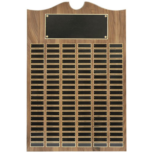 20" x 30" American Walnut Roster Plaque w/ 120 Plates