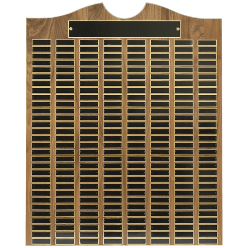 28" x 35" American Walnut Roster Plaque w/ 240 Plates