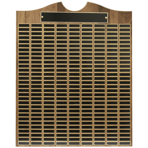 28" x 35" American Walnut Roster Plaque w/ 270 Plates