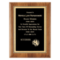9" x 12" Coventry Series American Walnut Plaque with Gold Florentine Border Textured Black LaserFX Plate