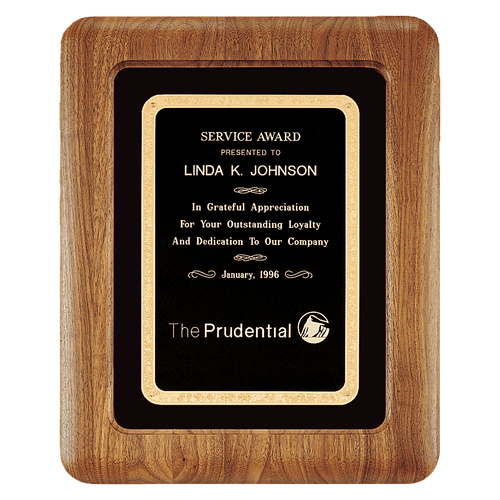 Walnut Airflyte Frame w/Black Velour & Black 12" x 15" American Florentine LaserFX Plate