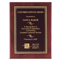 Rosewood Piano Finish Plaque with Gold Florentine Border Laserable Black Brass 8" x 10" Airflyte Premium Plate