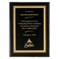 8" x 10" Airflyte Premium Black Piano Finish Plaque with Gold Florentine Border LaserFX Plate