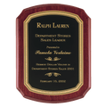 11" x 15" Airflyte Rosewood Piano Finish Plaque with Black/Gold Florentine Border LaserFX plate