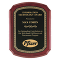 10 1/2" x 13" Airflyte Rosewood Piano Finish Plaque with Black Florentine Gold LaserFX Plate