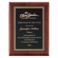 Rosewood Piano Finish Plaque with Gold Border Black Laserable Brass 9" x 12" Airflyte Premium Plate