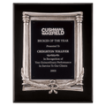 10 1/2" x 13" Black Piano Finish Plaque, Antique Silver Frame Casting & Black Aluminum Plate