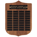 12" x 16"/Plates 7/8" x  2 1/2" American Walnut 36 Plate Perpetual Plaque with Black Brass Plates