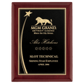 7" x 9" Airflyte Premium Rosewood Piano Finish Plaque with Shooting Star Accent Engraving Plate
